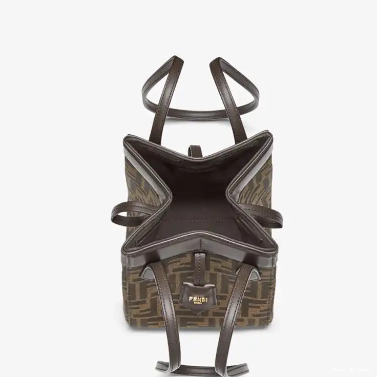 Affordable HOT Motif Brown Fendi Bag Origami In Mini Fabric FF 0504